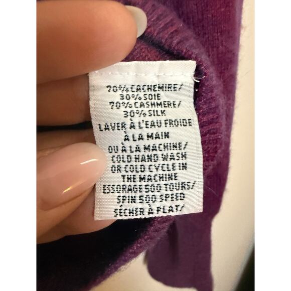 Eric Bompard Cashmere Silk Sweater Mauve Grape Crewneck Pullover Luxury KVSS MAR - Picture 6 of 11